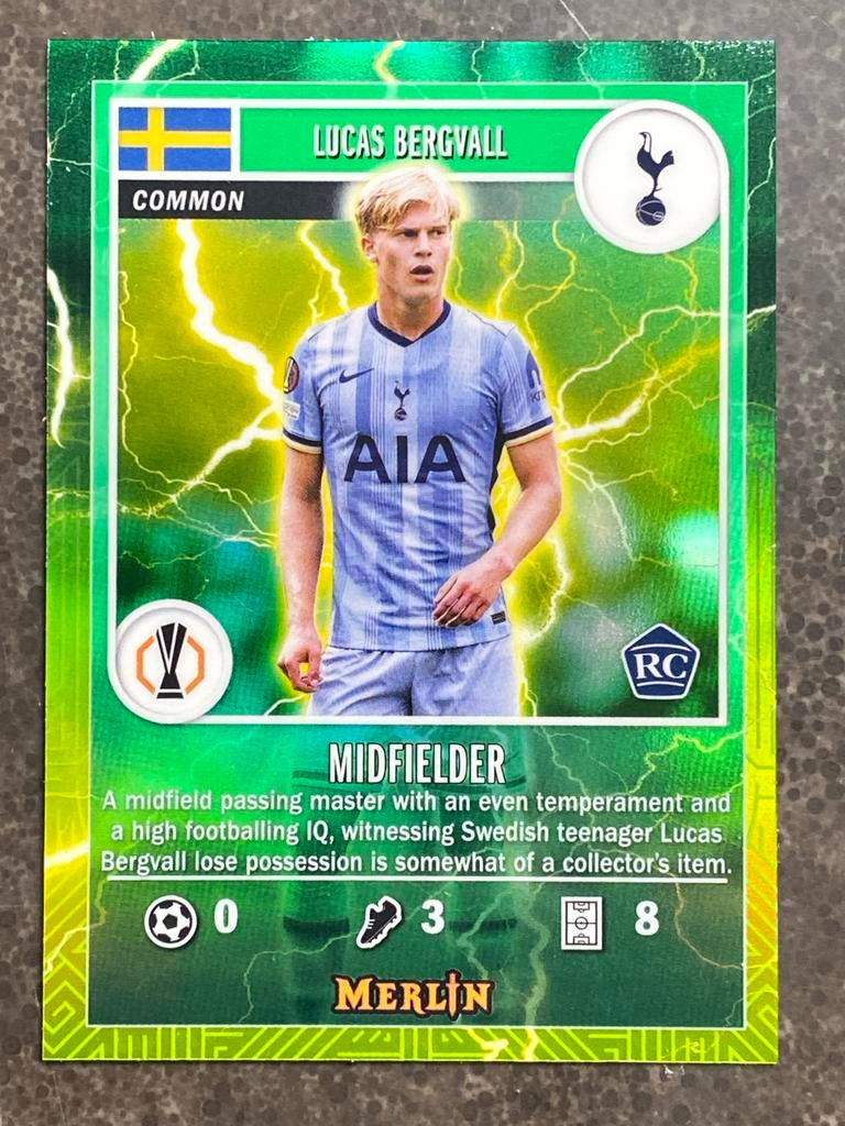 Lucas Bergvall Topps Merlin UEFA Europa League Kaart, Verzamelen, Sportartikelen en Voetbal, Zo goed als nieuw, Spelerskaart, Buitenlandse clubs