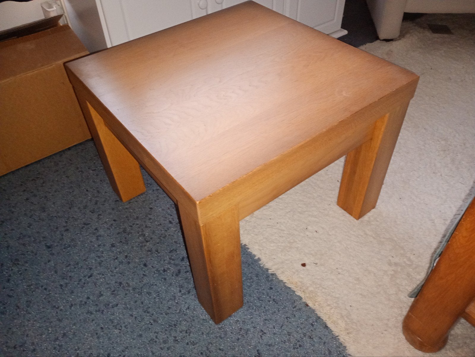 Houten bijzettafel - vierkant, Huis en Inrichting, Minder dan 45 cm, Minder dan 55 cm, Gebruikt, Vierkant