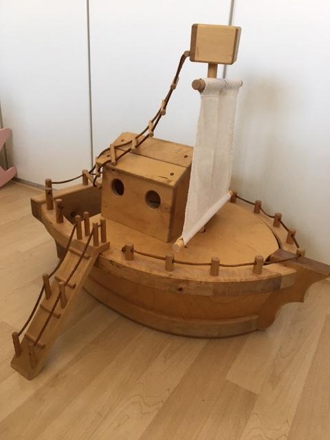 Prachtige grote houten boot met kajuit, zeil,trap enz), Ophalen of Verzenden, Zo goed als nieuw