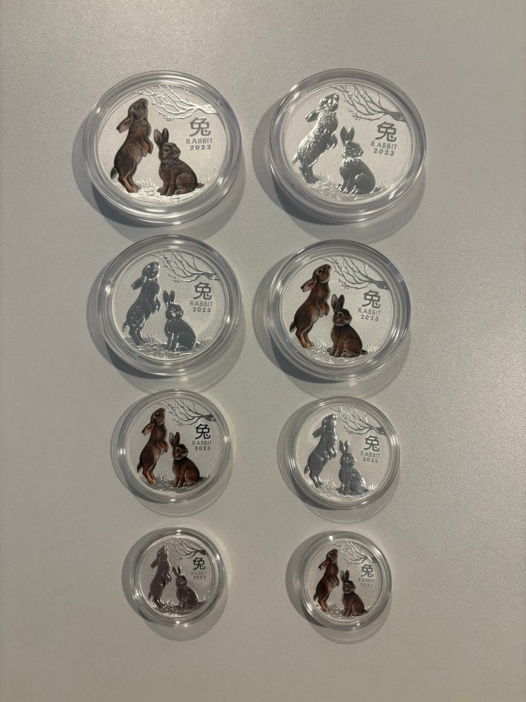 Lunar III 2023 Year of the Rabbit – 5 / 2 / 1 / 0,5 OZ, Ophalen of Verzenden, Zilver