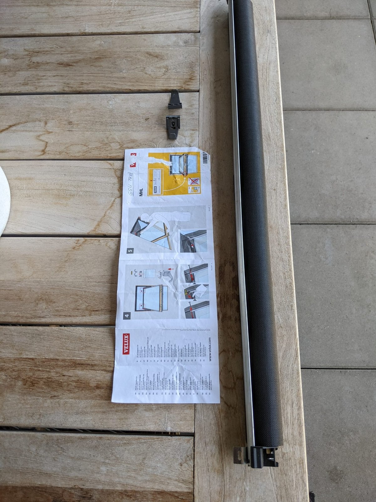 Velux zonnescherm dakraam, Ophalen of Verzenden, Minder dan 250 cm, Zo goed als nieuw, Minder dan 150 cm