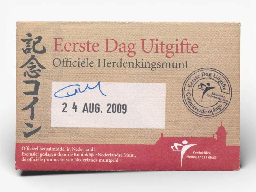 Nederland 5 Euro 2009 Het Japan Vijfje Eerste Dag Uitfgifte, Postzegels en Munten, Munten | Nederland, Ophalen of Verzenden, Koningin Beatrix