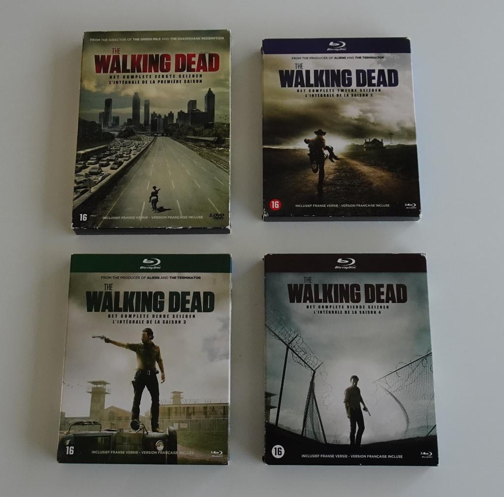 The Walking Dead - Seizoen 1 t/m 4 op Blu-Ray / DVD, Ophalen, Zo goed als nieuw, Horror