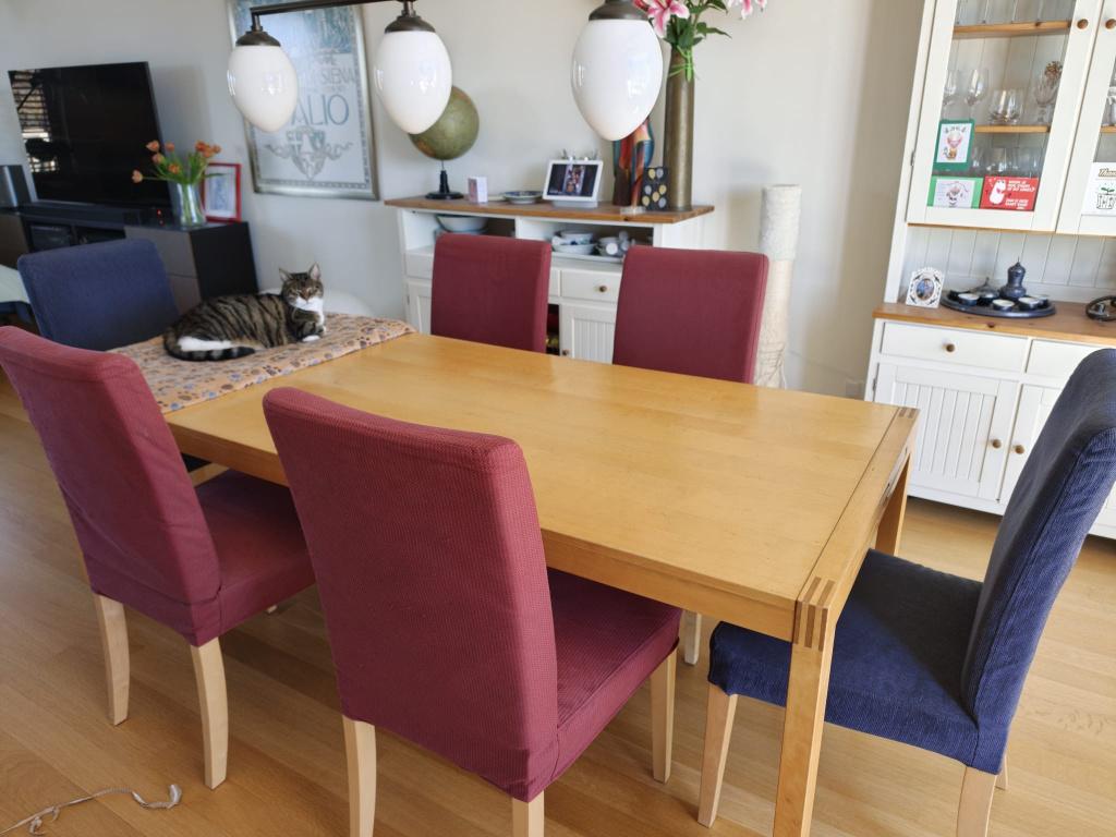 6 stoelen Hendriksdal IKEA met IKEA tafel, Ophalen, Gebruikt, Overige kleuren, Vijf, Zes of meer stoelen