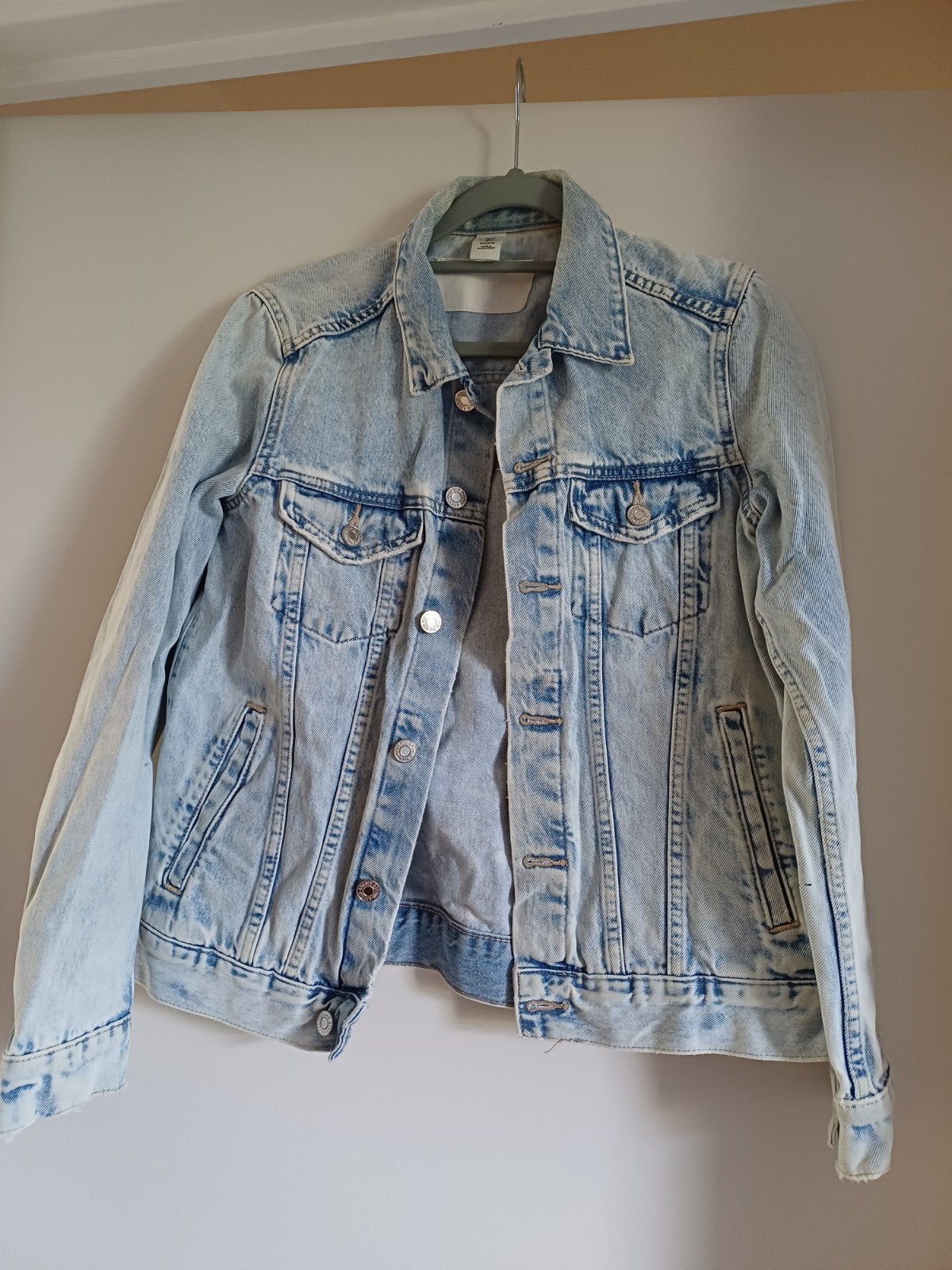 Retrolook spijkerjas van H&M, maat 34, H&M, Blauw, Ophalen of Verzenden, Zo goed als nieuw