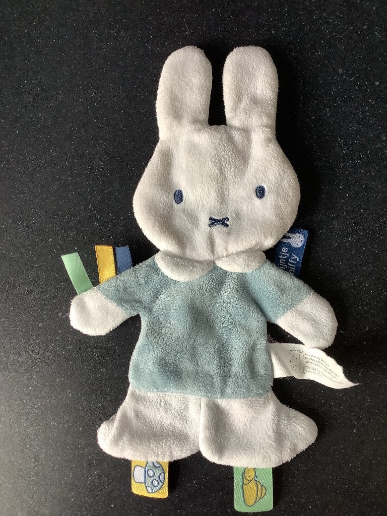 Nijntje miffy mercis knuffeldoekje lapje labeltjes knisper, Ophalen of Verzenden, Zo goed als nieuw, Konijn