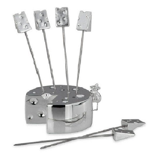 Cocktailprikkers Muis set/7 verzilverd, Verzenden, Nieuw, Overige materialen