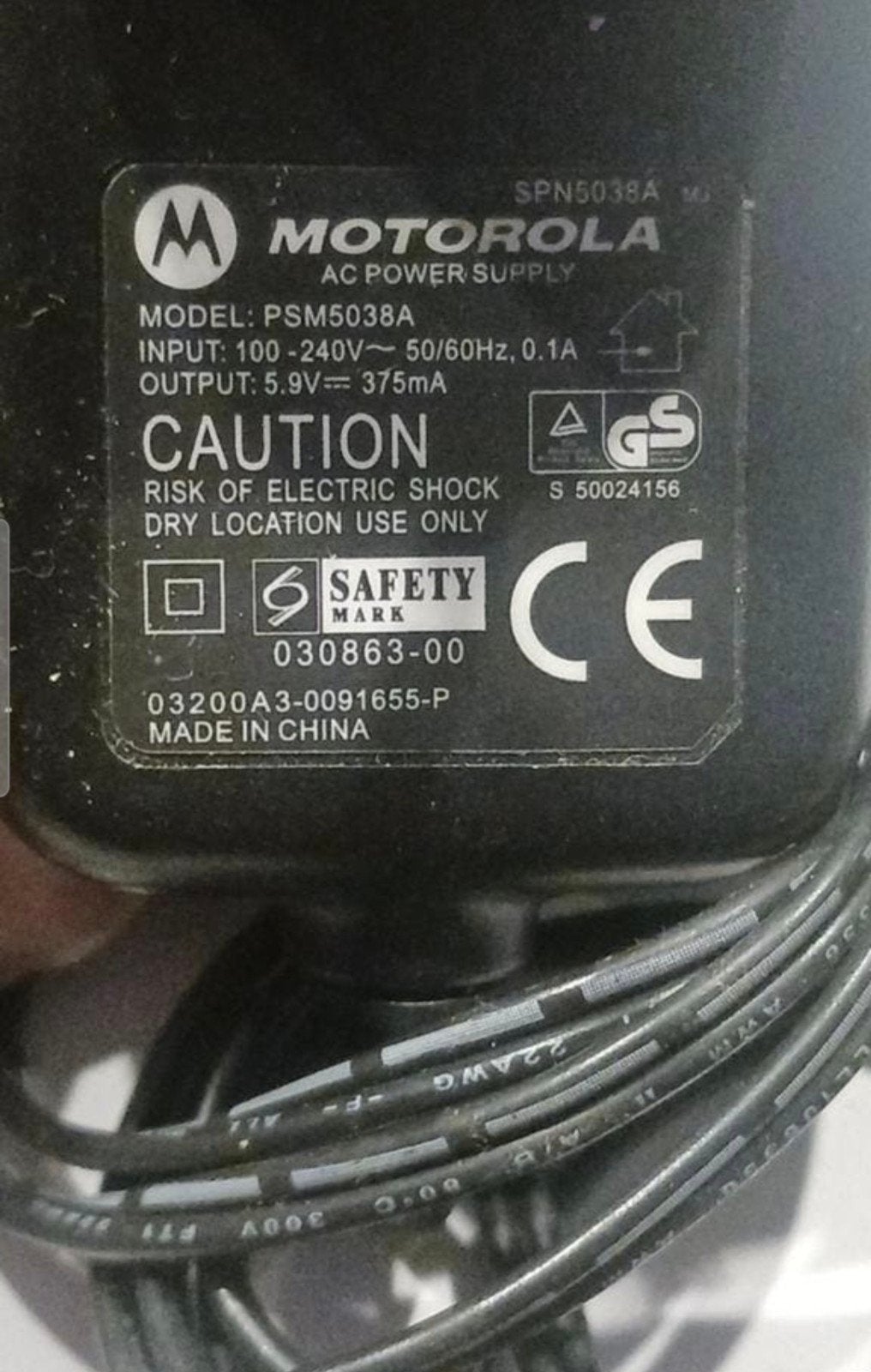Motorola PSM5038A Oplader - 5.9V 375mA, Ophalen of Verzenden, Gebruikt, Adapter, Motorola