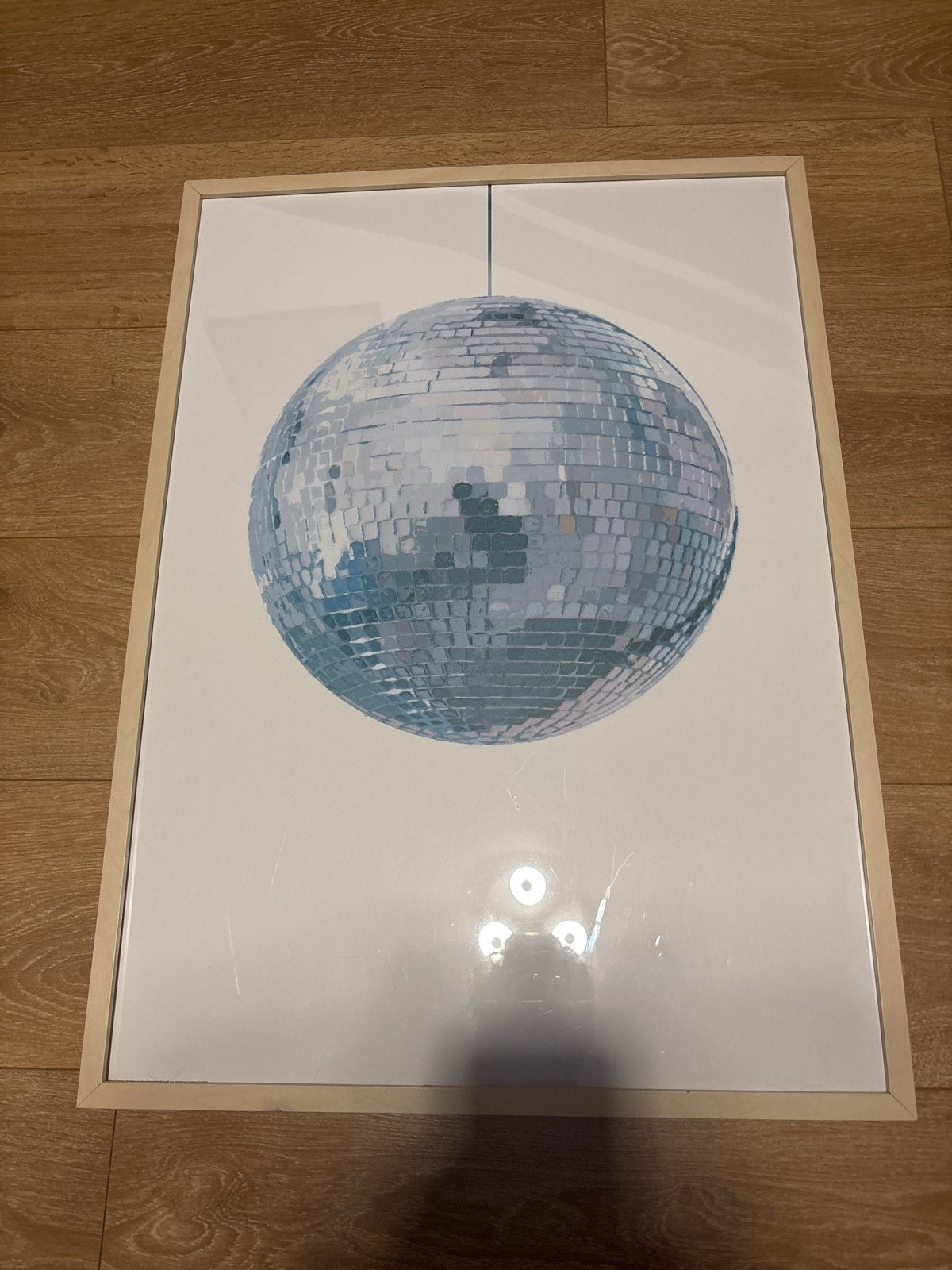 Ingelijste discobal poster, Ophalen, Gebruikt, Ingelijst werk, Met afbeelding
