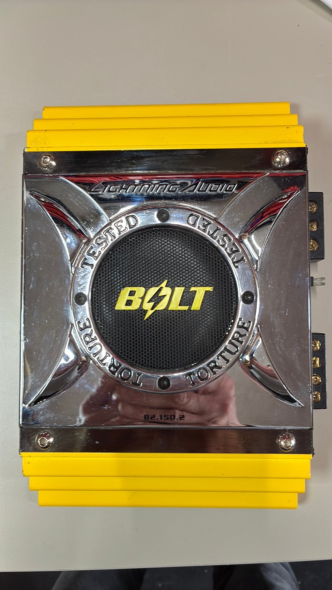 Lightning Audio Bolt B2.150.2 Versterker - Geel, Ophalen of Verzenden, Gebruikt