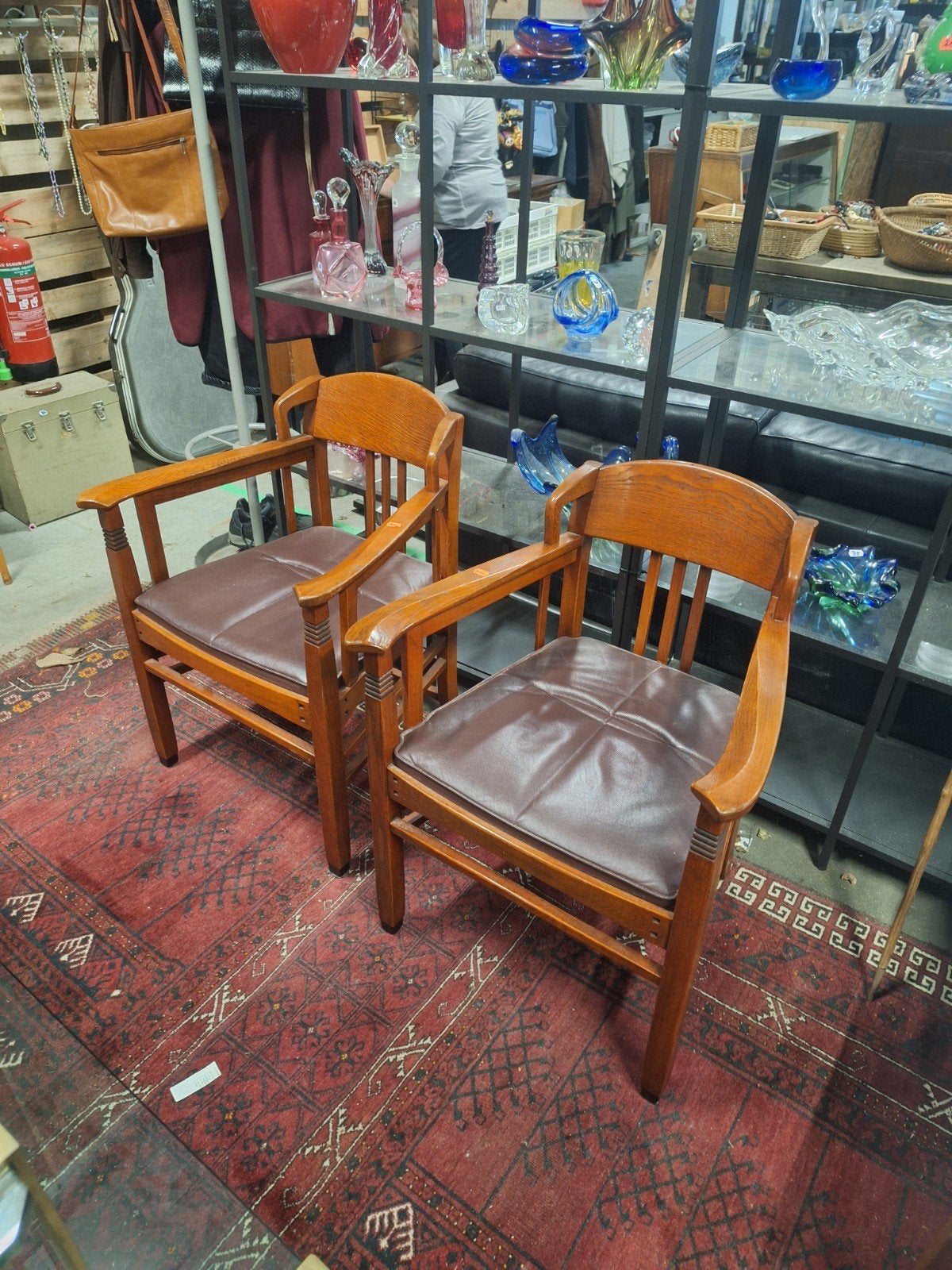 2x Art Nouveau Schuitema stoel met leren bekleding, Ophalen