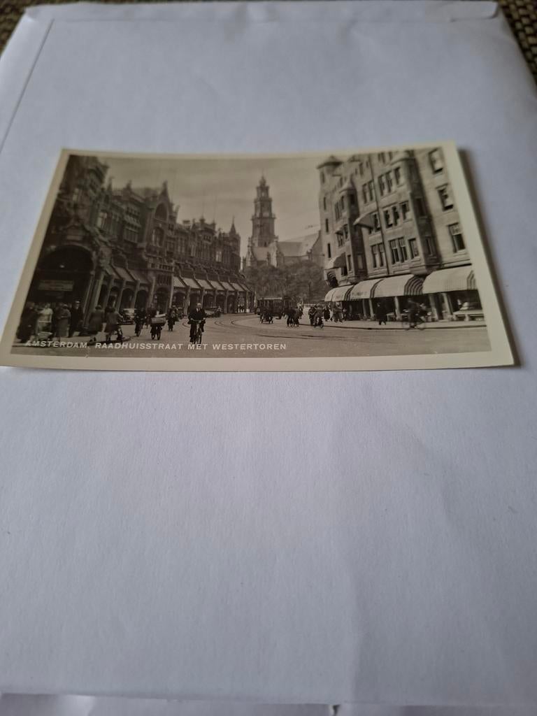 Amsterdam Raadhuisstraat Westertoren, Ophalen of Verzenden, 1940 tot 1960, Ongelopen, Noord-Holland