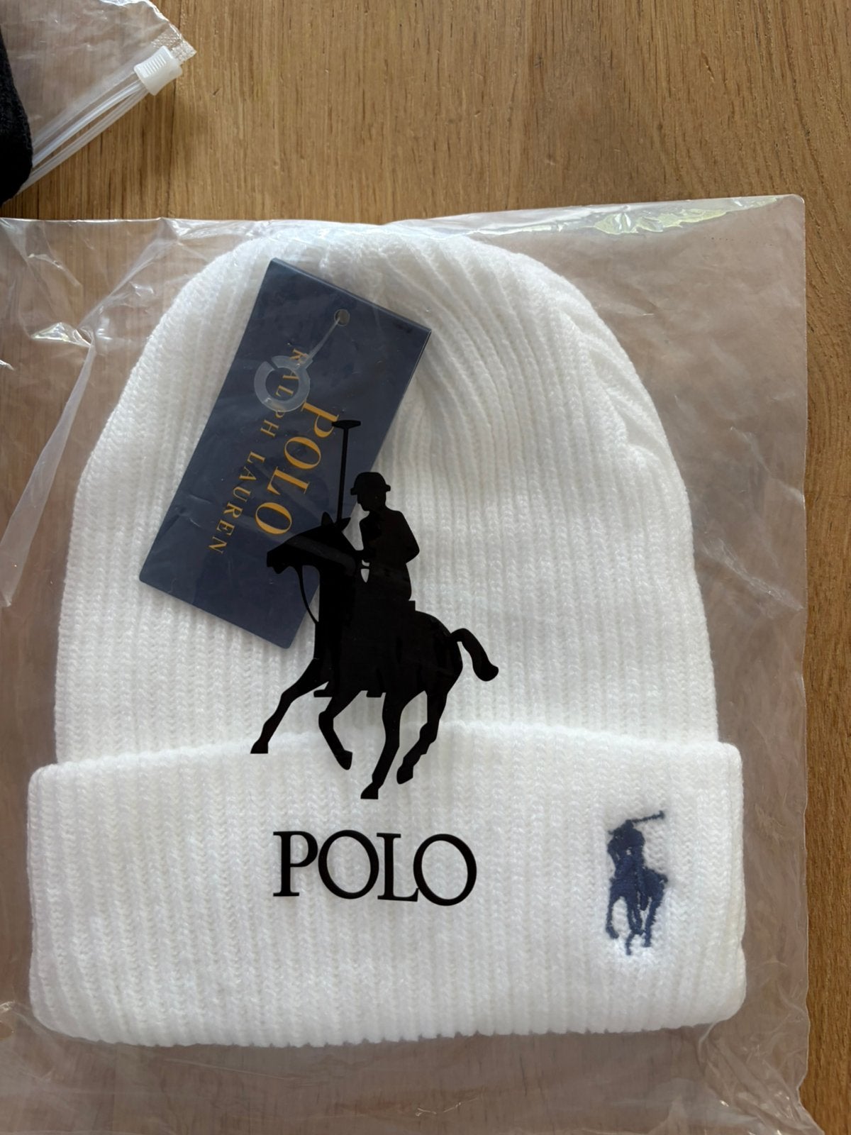 Witte ralph lauren muts, Verzenden, Zo goed als nieuw, Overige maten, Muts