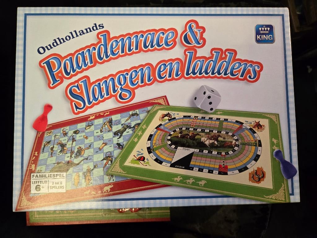 Oudhollands Paardenrace & Slangen en Ladders bordspel. ZGAN, Hobby en Vrije tijd, Gezelschapsspellen | Bordspellen, Vijf spelers of meer