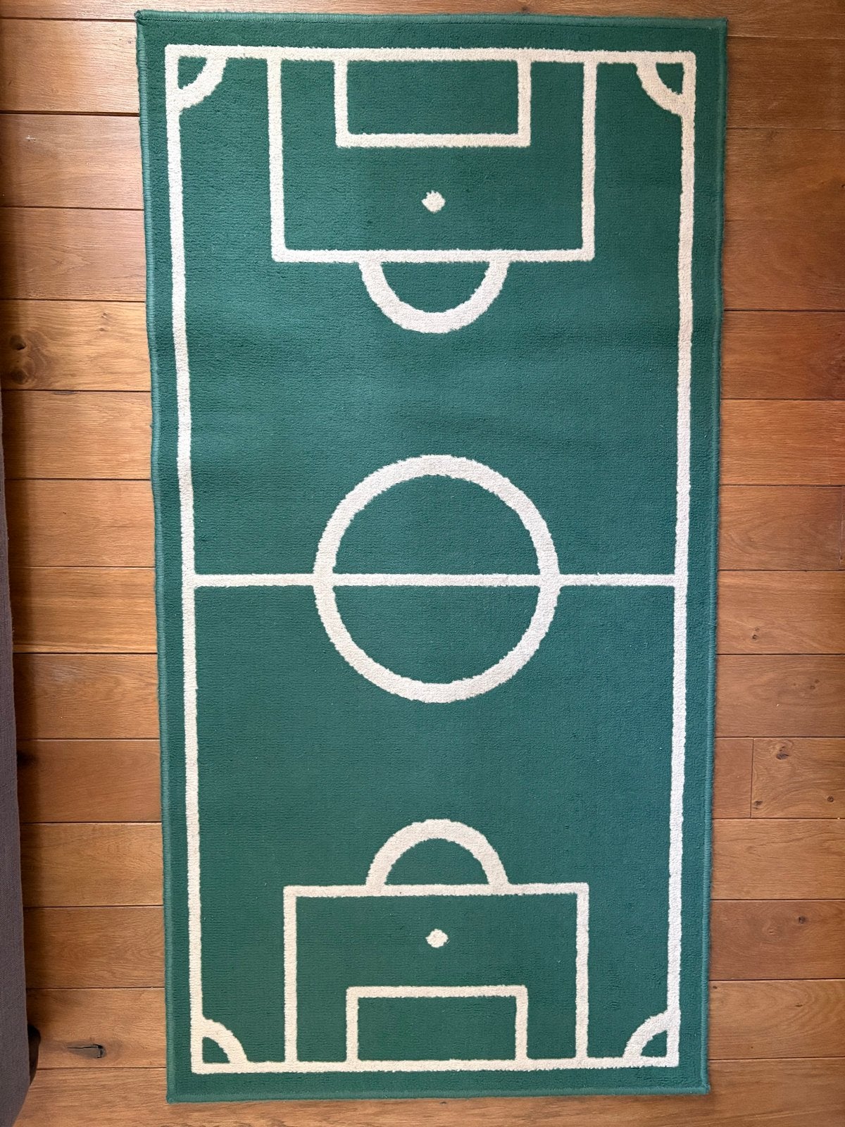 Voetbalveld Vloerkleed - Groen met Witte Lijnen, Ophalen, Gebruikt, Groen, Rechthoekig