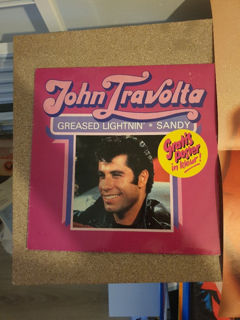 4771 john travolta witte lp en poster, Verzenden, Overige formaten