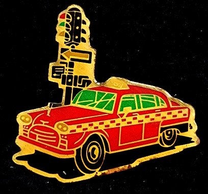 Red cab taxi pin + stoplicht, Verzenden, Nieuw, Transport, Speldje of Pin