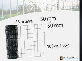 Zwart Eurofence tuingaas | Sterk gaas | 5x5cm | Hoogte 100cm