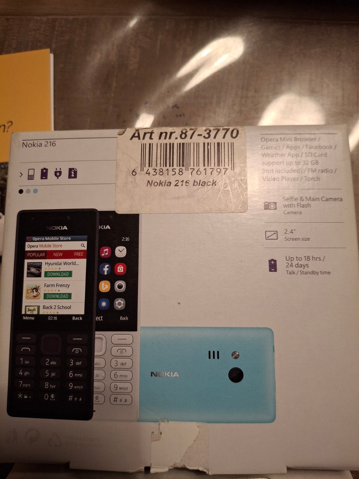 Nokia 216 Zwart - Gebruikt, Zonder Simkaart, Gebruikt, Zwart, Fysiek toetsenbord, Ophalen of Verzenden