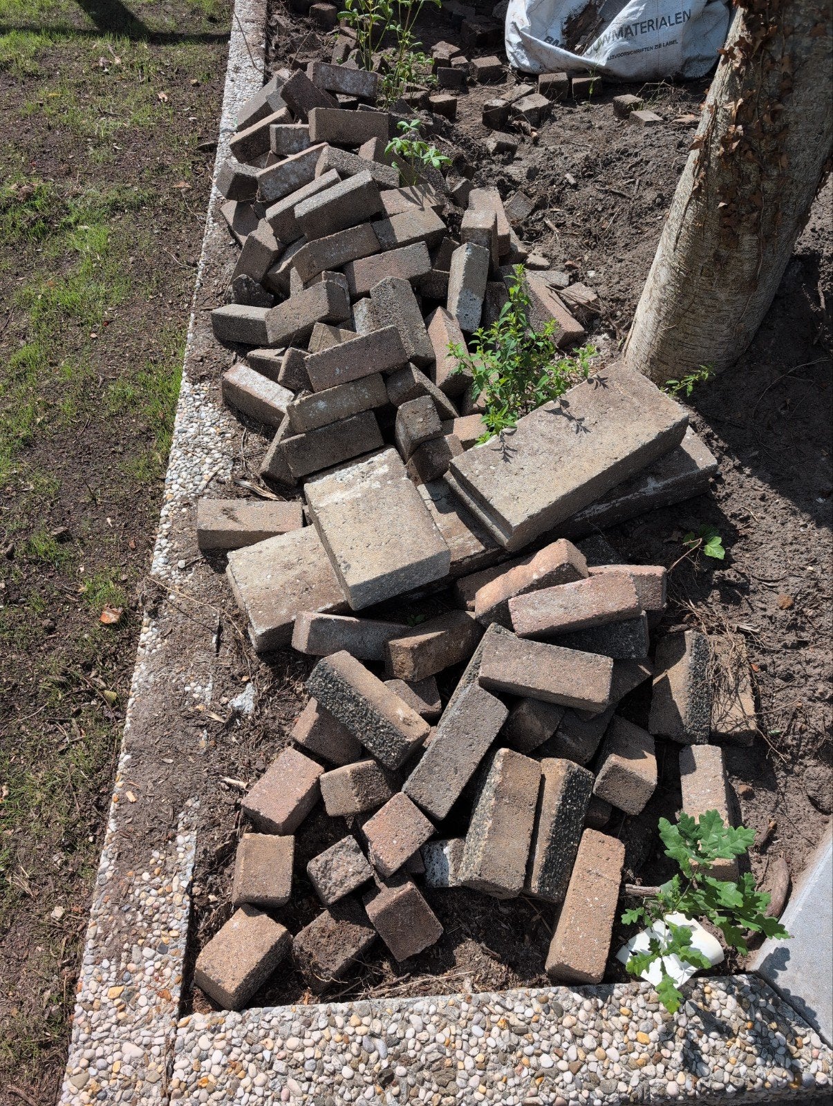 straatstenen inc opsluitband, Ophalen, Beton, Klinkers