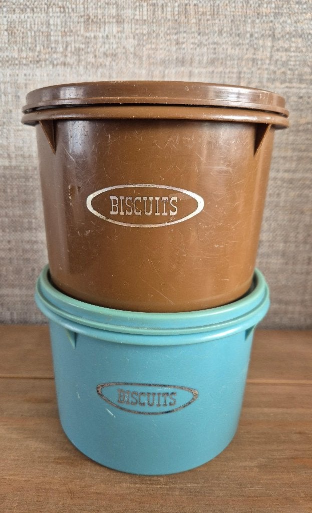 Tupperware bak biscuits met deksel 1,1L Blauw of Bruin, Ophalen of Verzenden, Bruin, 1100 ml, Met deksel