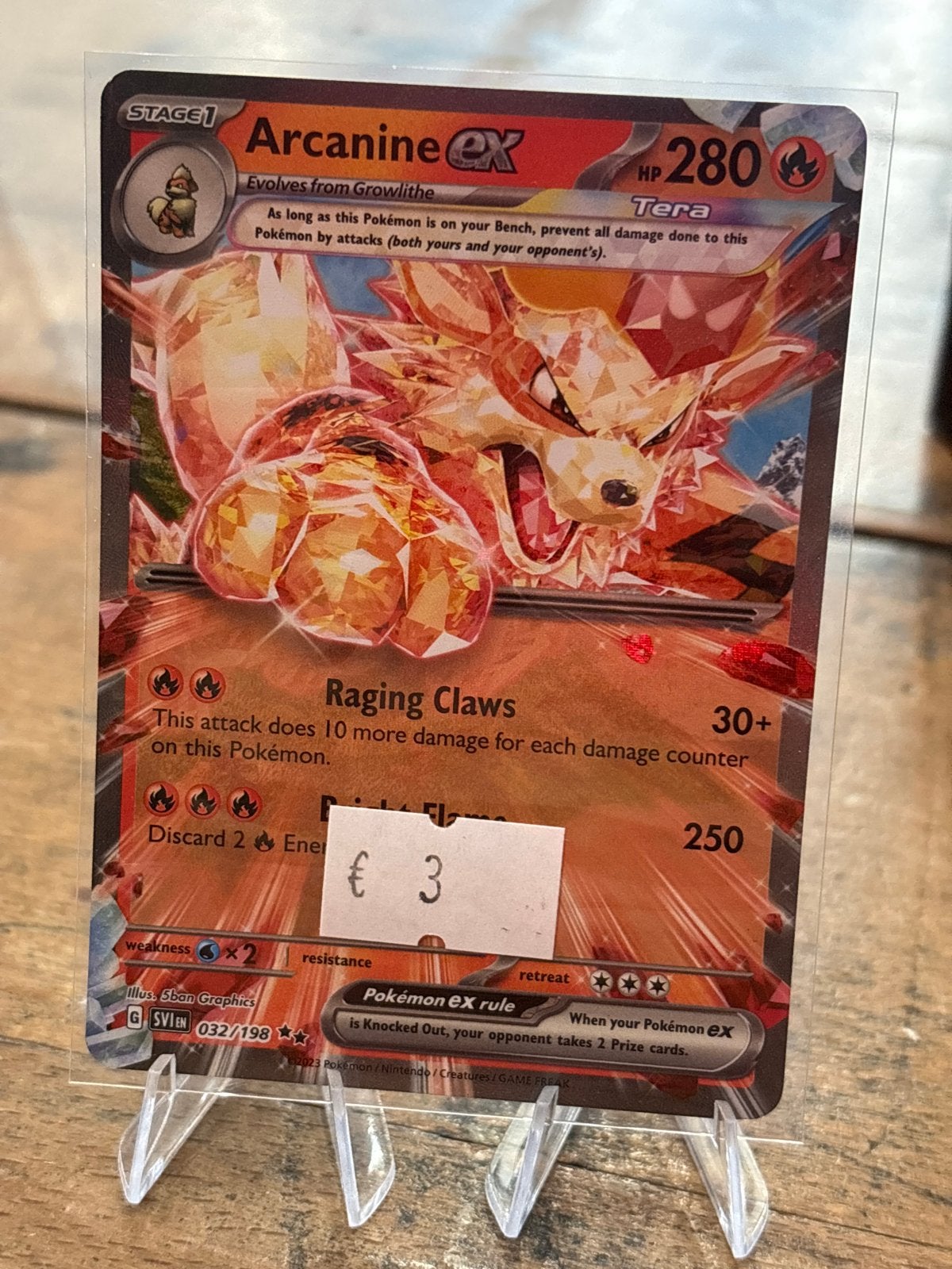Arcanine ex Pokémon kaart - SV1EN 032/198, Ophalen of Verzenden, Zo goed als nieuw, Losse kaart, Foil