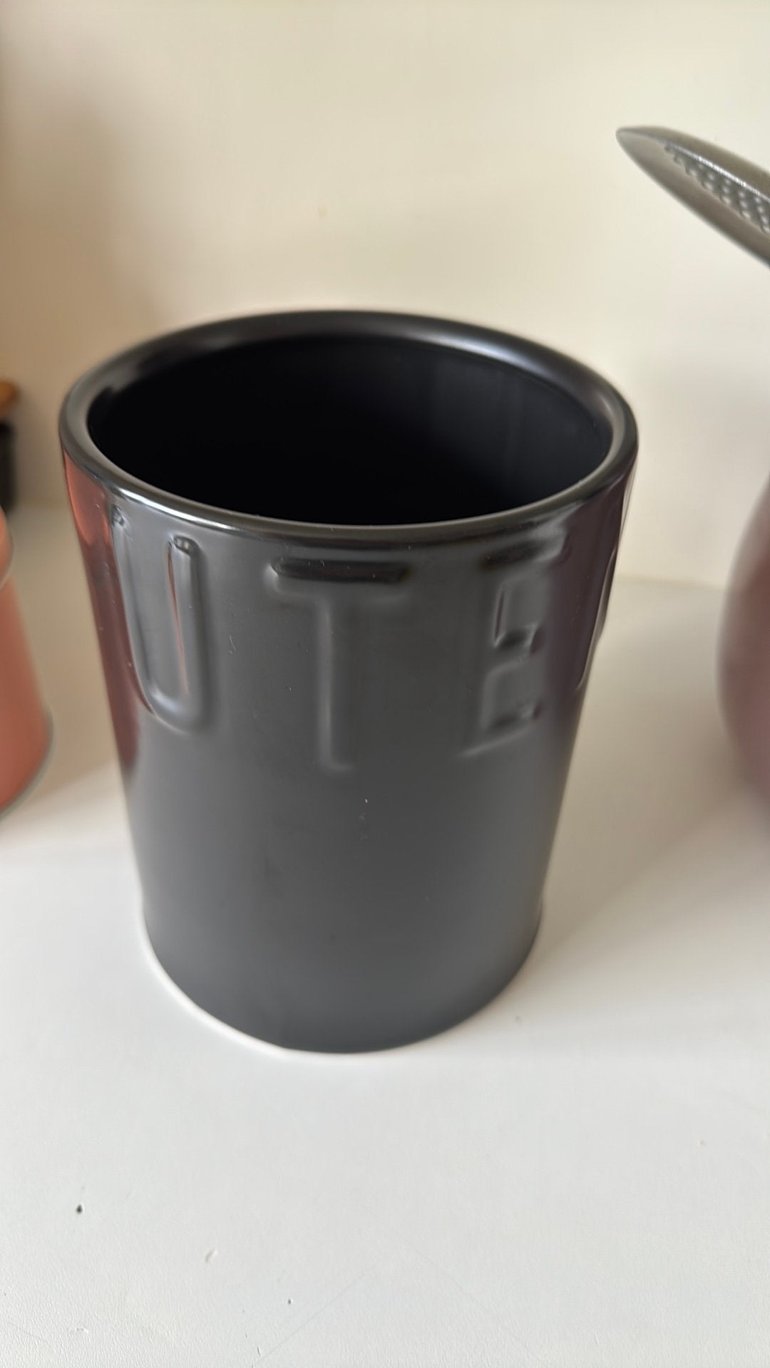 Riviera Maison untensil pot, Ophalen of Verzenden, Zo goed als nieuw, Zwart
