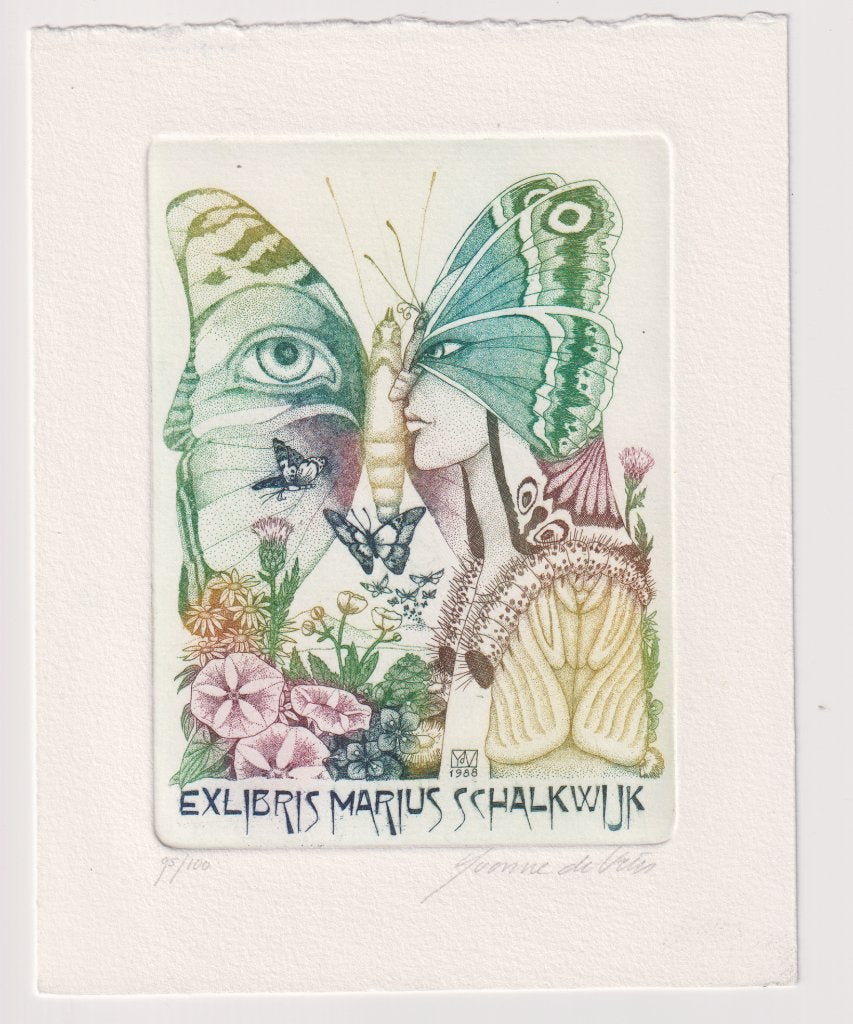 3 exlibris van Yvonne de Vries, Antiek en Kunst, Kunst | Etsen en Gravures, Verzenden