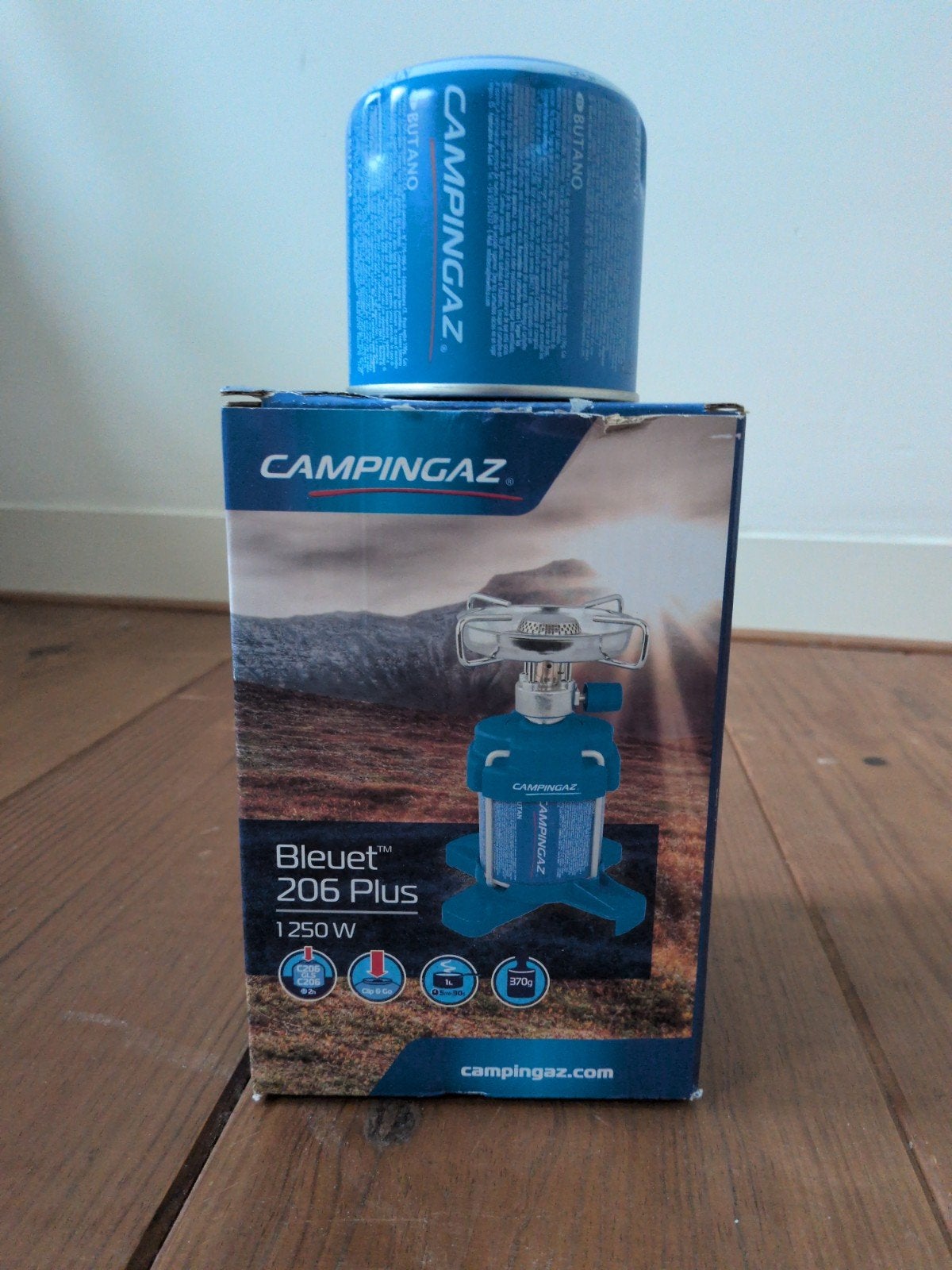 Campingaz Bleuet 206 Plus Campingbrander met 2x gasfles, Ophalen of Verzenden, Zo goed als nieuw