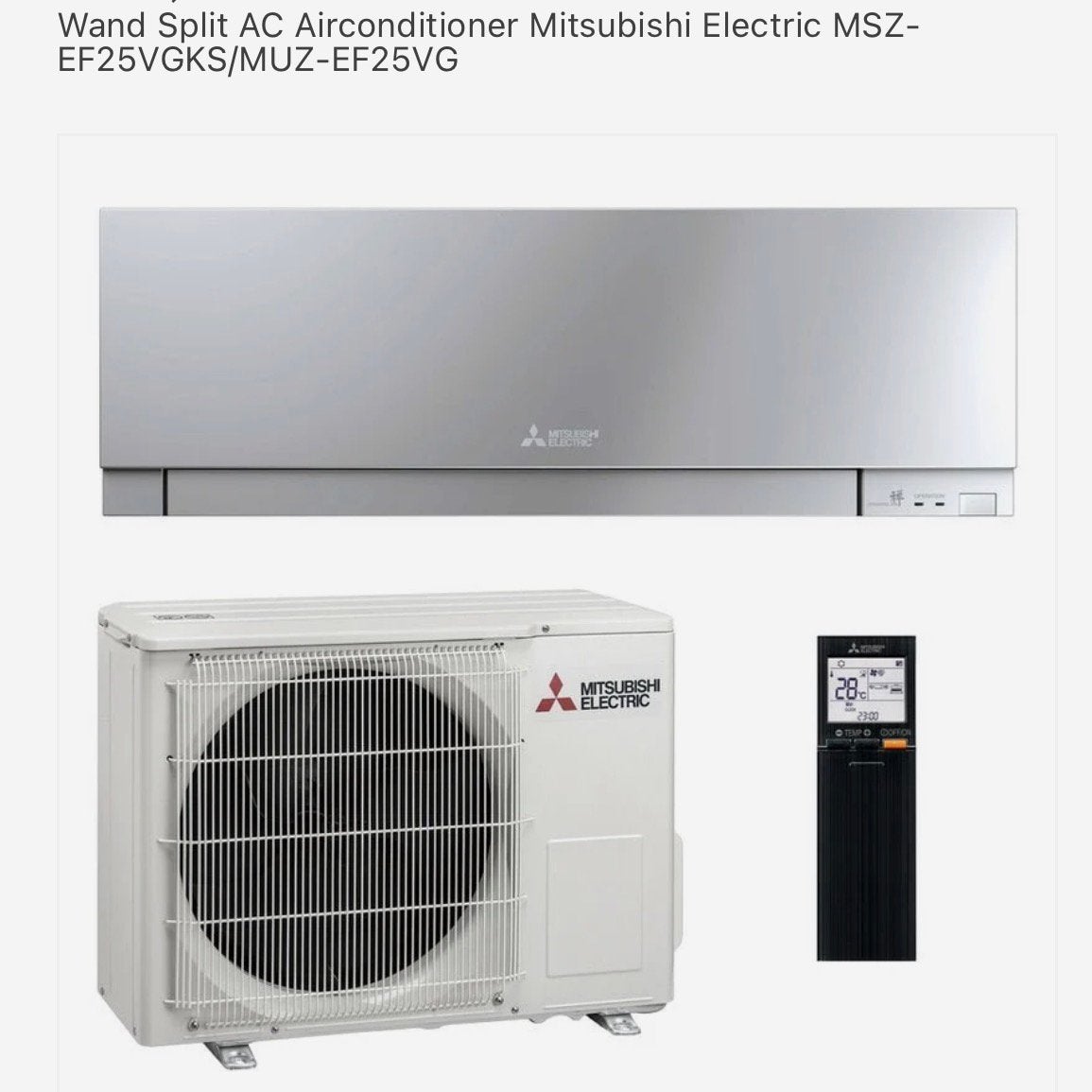 Mitsubishi electric airco split unit, Witgoed en Apparatuur, 3 snelheden of meer, Ophalen of Verzenden, Zo goed als nieuw, 100 m³ of groter