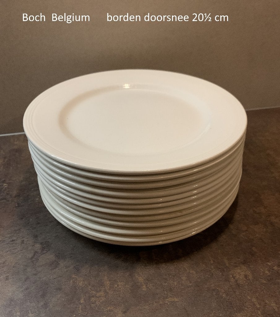 vintage borden ontbijt- lunchbord boterhambord, Boch Belgium, Gebruikt, Vintage, Ophalen of Verzenden, Bord(en)