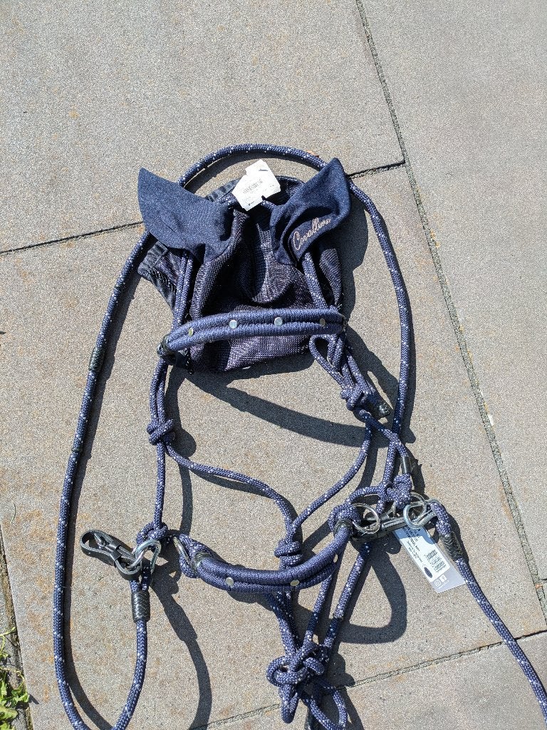 Touwhalster QHP cob + oornetje Covalliero full, Oornetje, Nieuw, Ophalen of Verzenden, Blauw