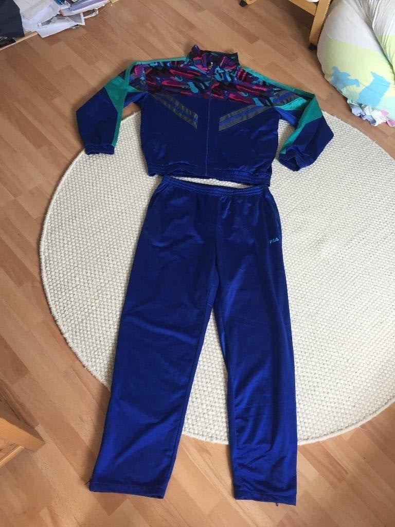 Vintage Fila Joggingpak sport traingspak XL jaren 90 house, Blauw, Maat 56/58 (XL), Ophalen of Verzenden, Fila