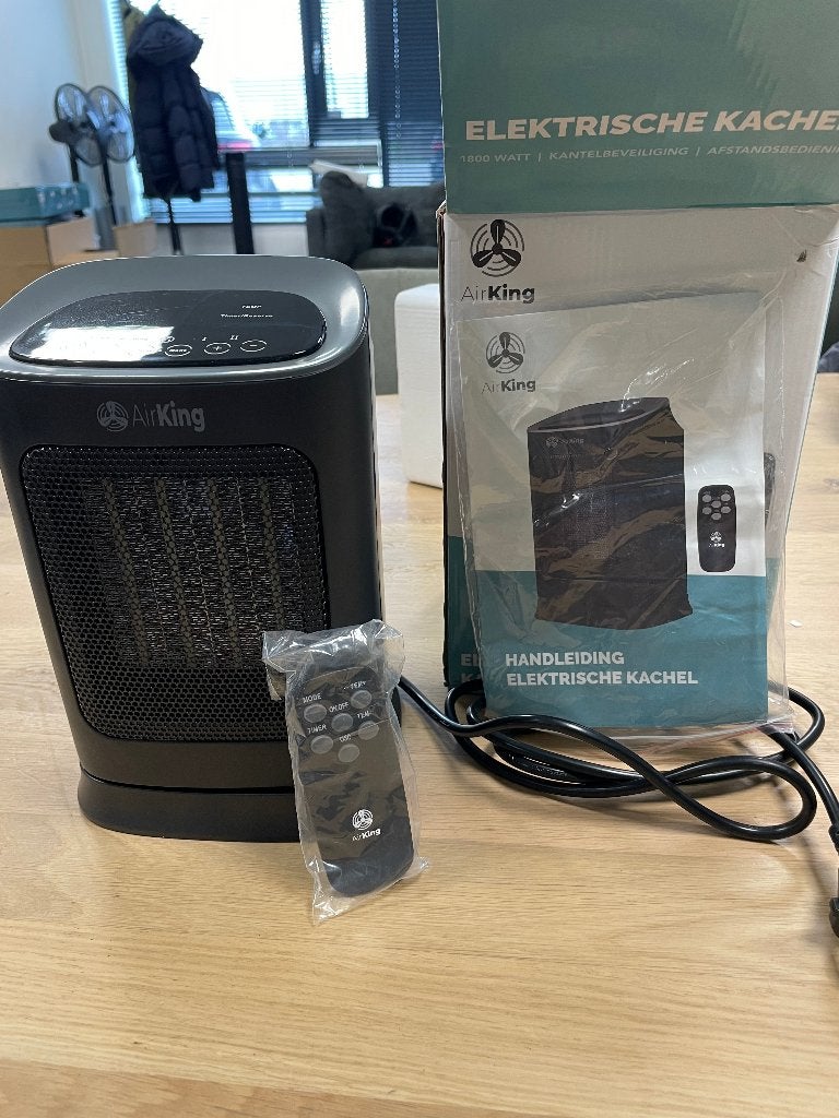 Airking Kleine Elektrische kachel met ventilator - 900/1800W, Huis en Inrichting, Overige soorten, Elektrisch, Ophalen of Verzenden