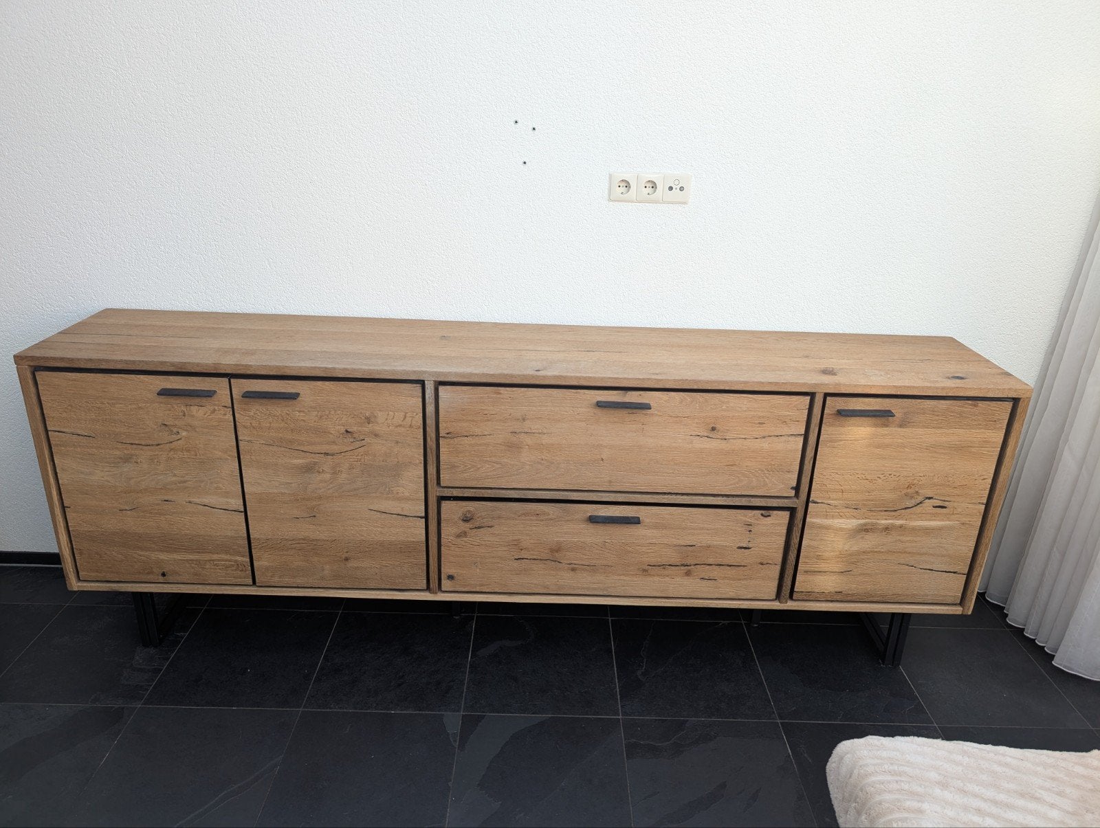 Xooon Dressoir DENMARK groot - Oak Railway Brown, Ophalen, Eikenhout, Zo goed als nieuw, 200 cm of meer