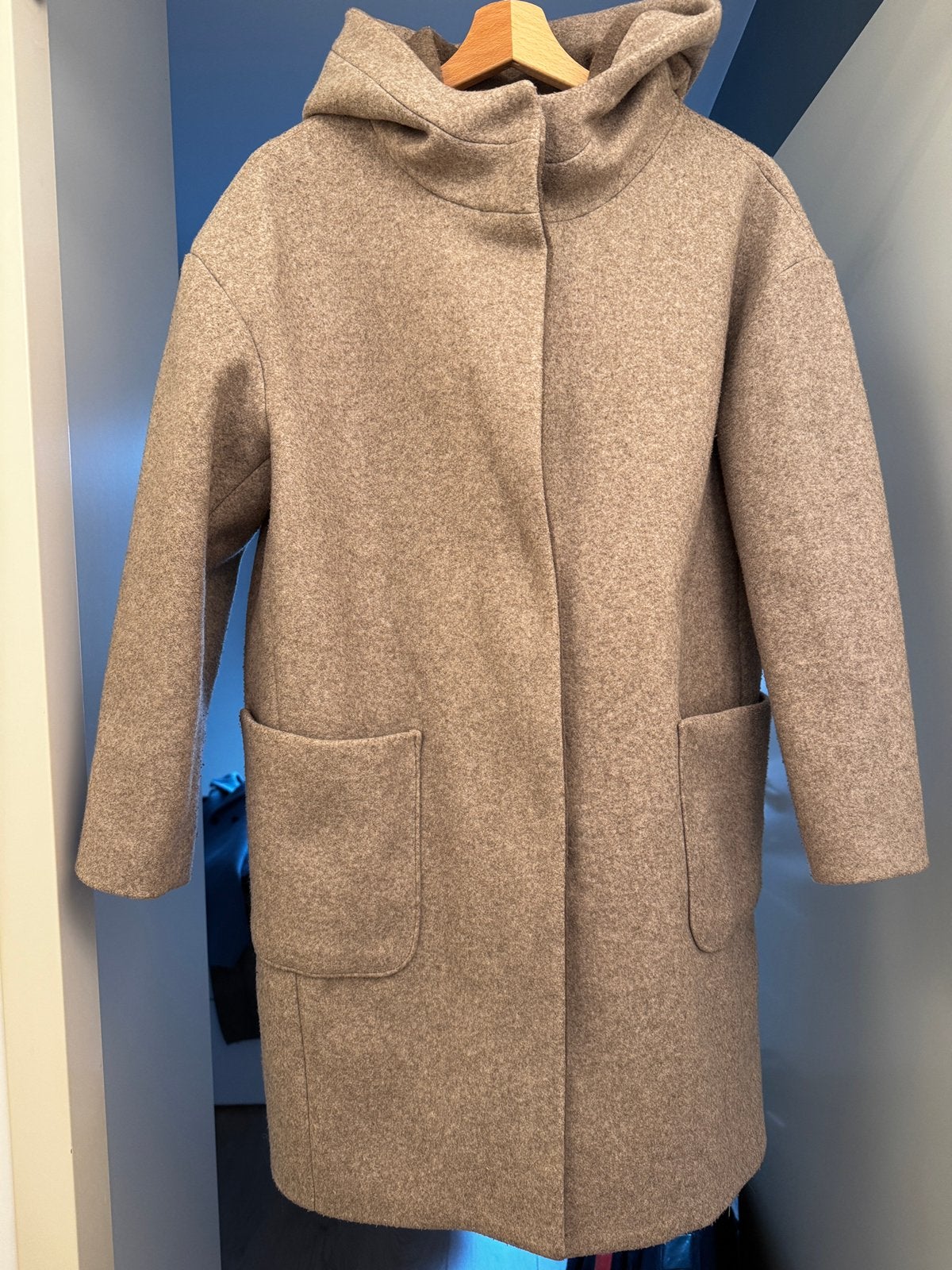 Clawsome Oatmeal coat, Kleding | Dames, Ophalen, Zo goed als nieuw, Maat 38/40 (M), Overige kleuren