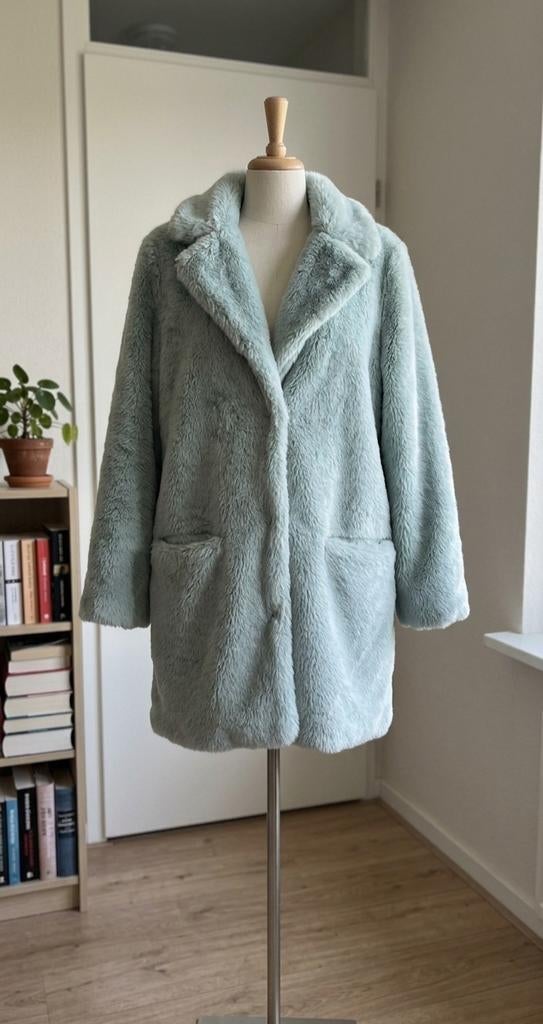 Zachte Faux Fur Jas - Lichtblauw/Groen, Maat 38/40 (M), Overige kleuren, Ophalen of Verzenden, Cotton Club