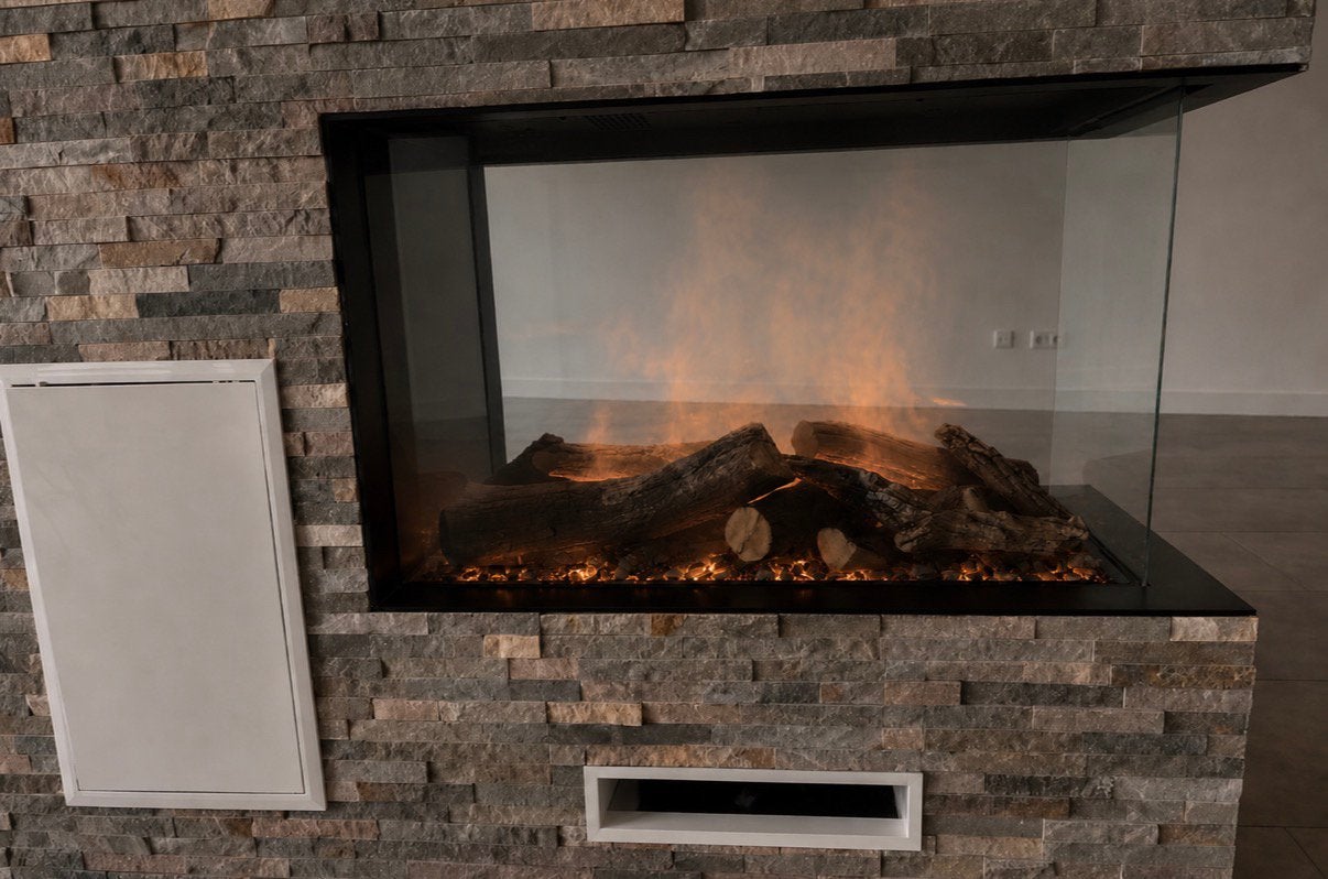 Faber e-Matrix 800/500 RD - waterdamphaard - inbouwhaard led, Huis en Inrichting, Kachels, Ophalen, Overige soorten, Elektrisch