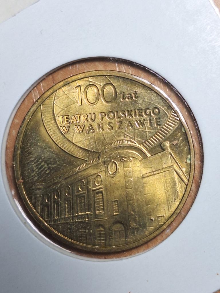 POLEN 2 zlote 100 jaar theater (#130), Ophalen of Verzenden, Polen, Losse munt