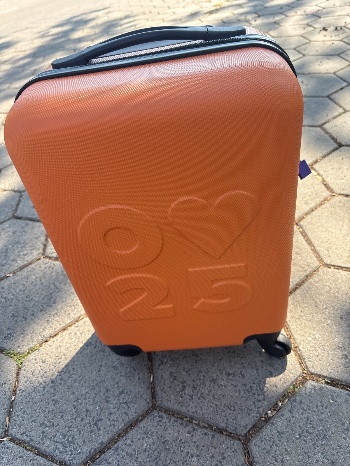 Oranje koffer met wieltjes en uitschuifbare handgreep, 40 tot 60 cm, 20 tot 30 cm, Oranje, Ophalen of Verzenden