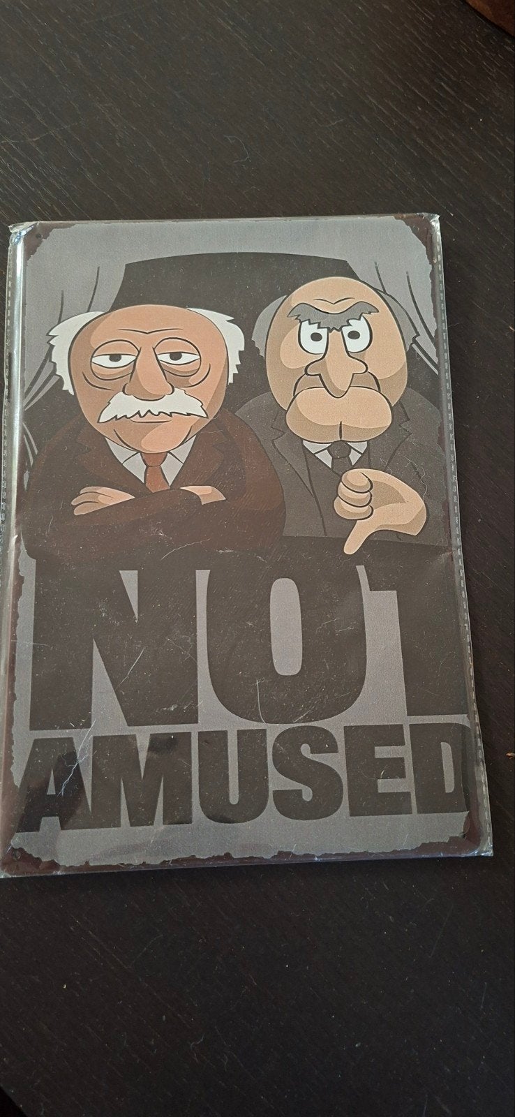 Muppets Statler en Waldorf 'Not Amused' metalen bord, Ophalen of Verzenden