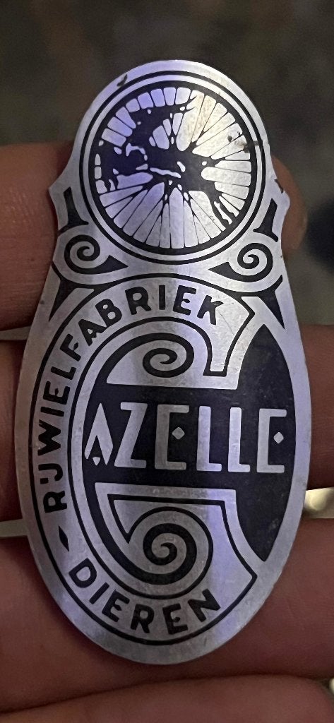 Antiek Gazelle balhoofdplaatje NOS (Ongebruikt/Jaren 50/60), Verzenden, Nieuw, Gazelle