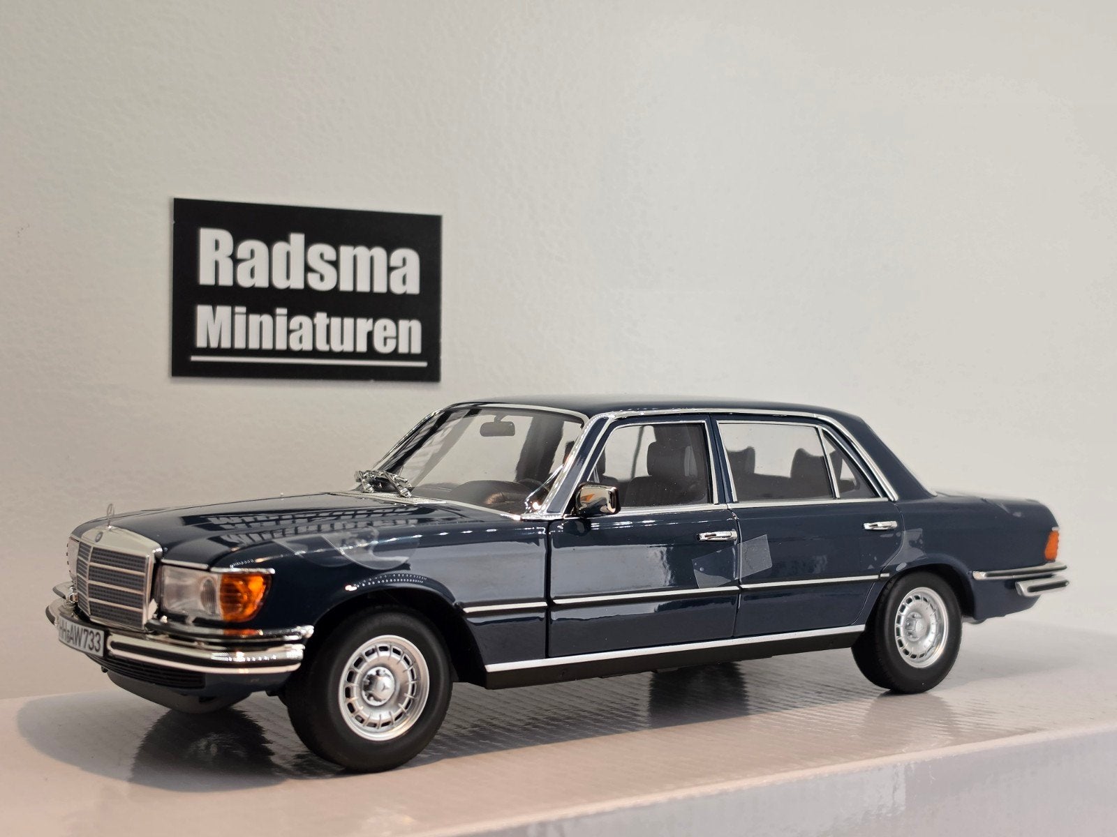 Mercedes-Benz 350 SEL - Blauw W116 - 1:18 Norev, Auto, Nieuw, Norev, Ophalen of Verzenden