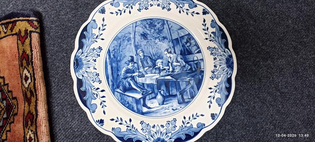 Delfts Blauw Regina Wandbord - Hollandse Scène, Ophalen of Verzenden