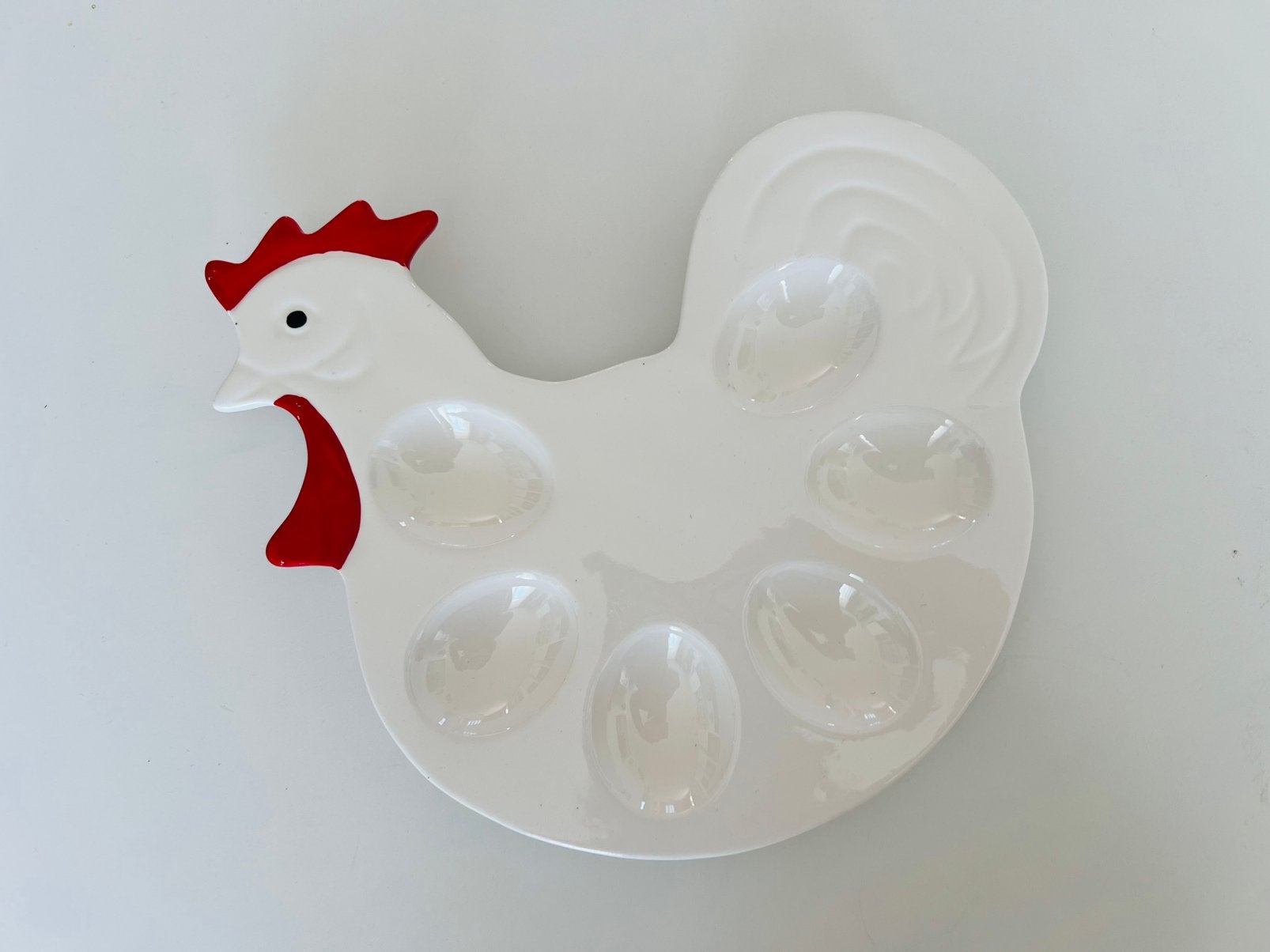 Keramische eierschaal voor 6 eieren. Food foor fun., Keramiek, Ophalen of Verzenden, Overige stijlen, Schaal of Schalen