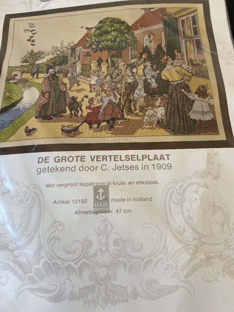BORDUURPAKKET DE GROTE VERTELSELPLAAT, Ophalen of Verzenden, Nieuw, Handborduren, Borduurpakket