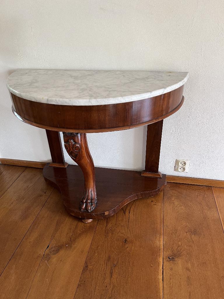 Antieke side table mahonie met marmer, Antiek en Kunst, Antiek | Meubels | Tafels, Ophalen