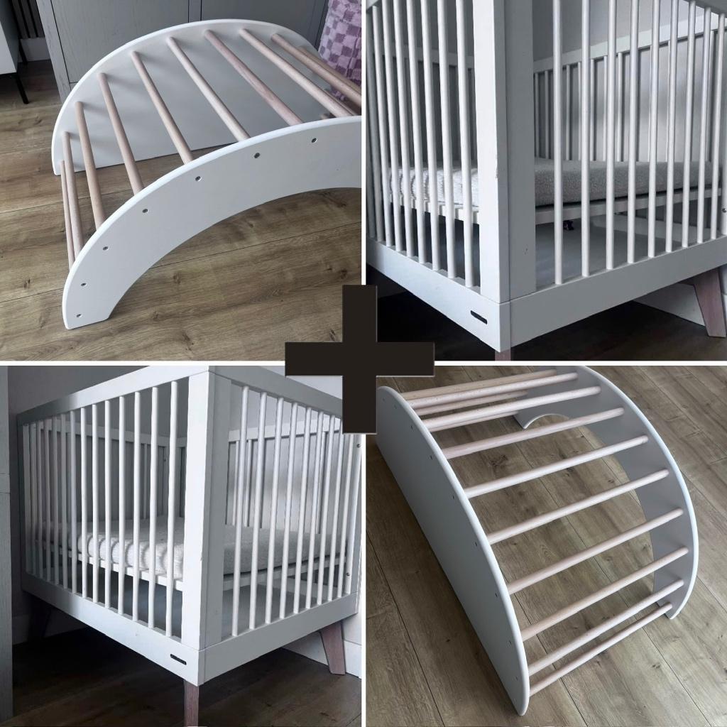 Kidsmill Sixties box wit mat/naturel + klimboog, Ophalen, Gebruikt, Vierkant, In hoogte verstelbaar