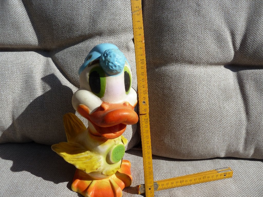 OUD DONALD DUCK: DISNEY FIGUUR van rubber en van: JUGASA, Ophalen of Verzenden, Gebruikt