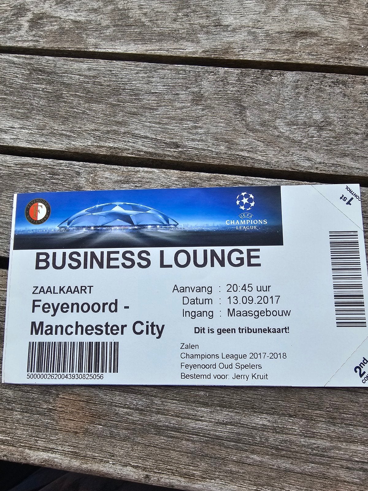 Kaartje feyenoord-manchester city 13-09-2017 champions leagu, Verzamelen, Verzenden, Zo goed als nieuw, Feyenoord, Poster, Plaatje of Sticker